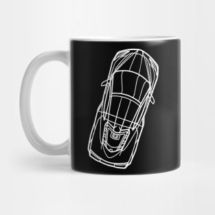 Arctic White C8 Corvette racecar Silhouette Outline Amplify Orange Supercar Sports car Racing car Mug